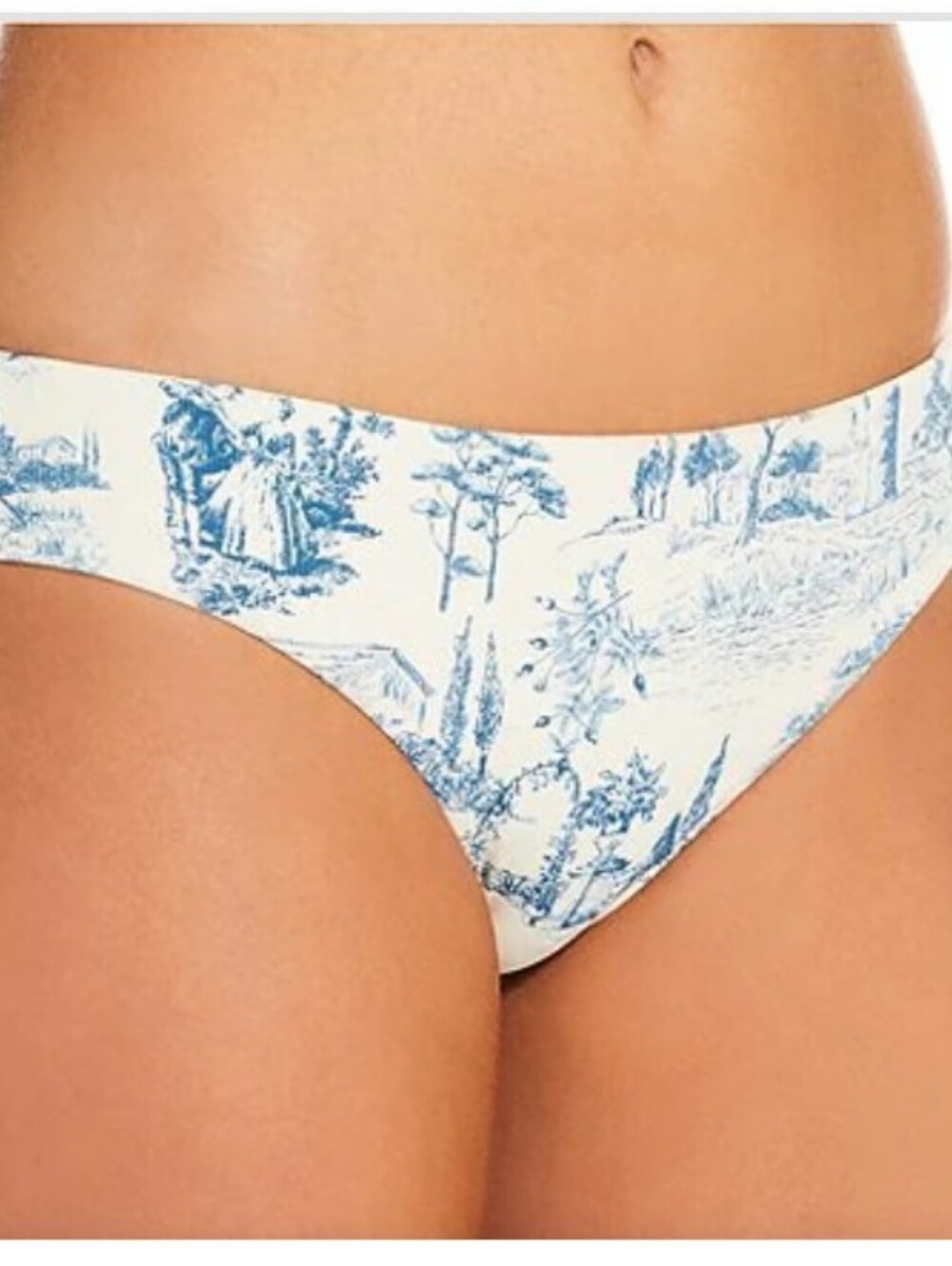 💗SALE💗🆕Gianni Bini NWT Ivory/Blue Historical Print-High Waist Bikini Bottom